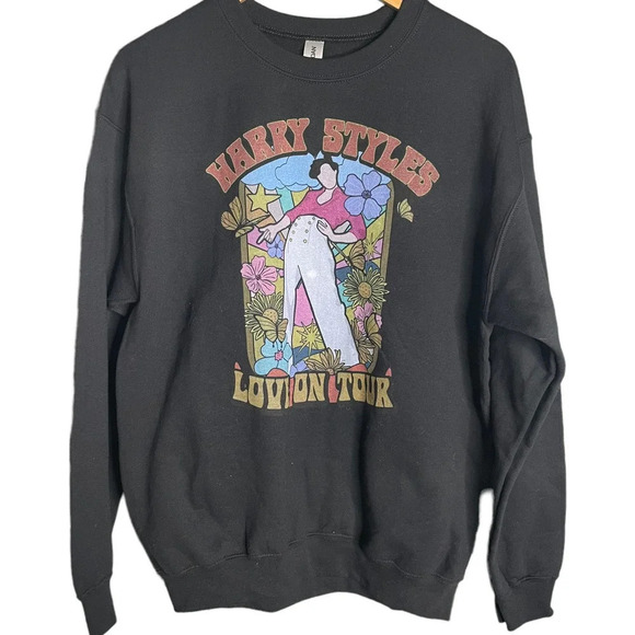Harry Styles Love On Tour Graphic Pullover Sweatshirt Black - Picture 1 of 4